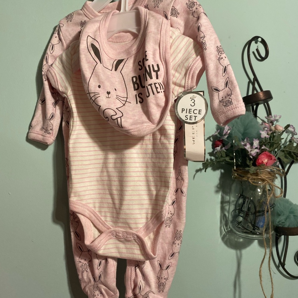 3pc babygirl pink outfits